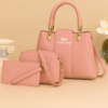 Women's Pink Rexine 3-Piece Handbag Set