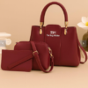 Women's Pink Rexine 3-Piece Handbag Set